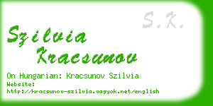 szilvia kracsunov business card